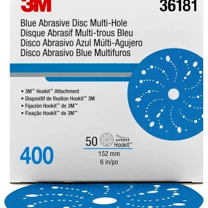 3M 6" 400+Grit Multi-Hole Hookit Blue Abrasive Disc (36181)