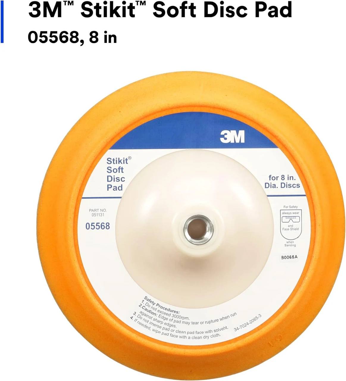 3M 8" Stikit Soft Abrasive Disc Back-up Pad (05568) — product image 2