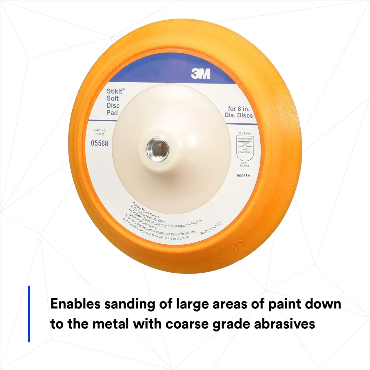 3M 8" Stikit Soft Abrasive Disc Back-up Pad (05568) — product image 3