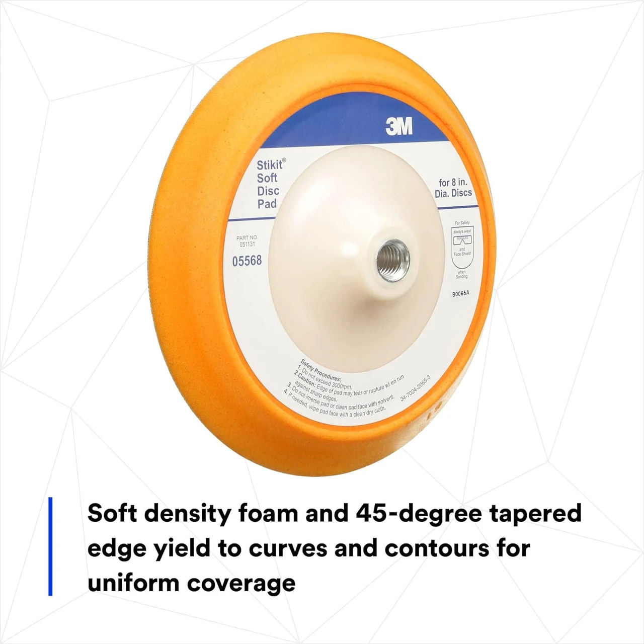 3M 8" Stikit Soft Abrasive Disc Back-up Pad (05568) — product image 4