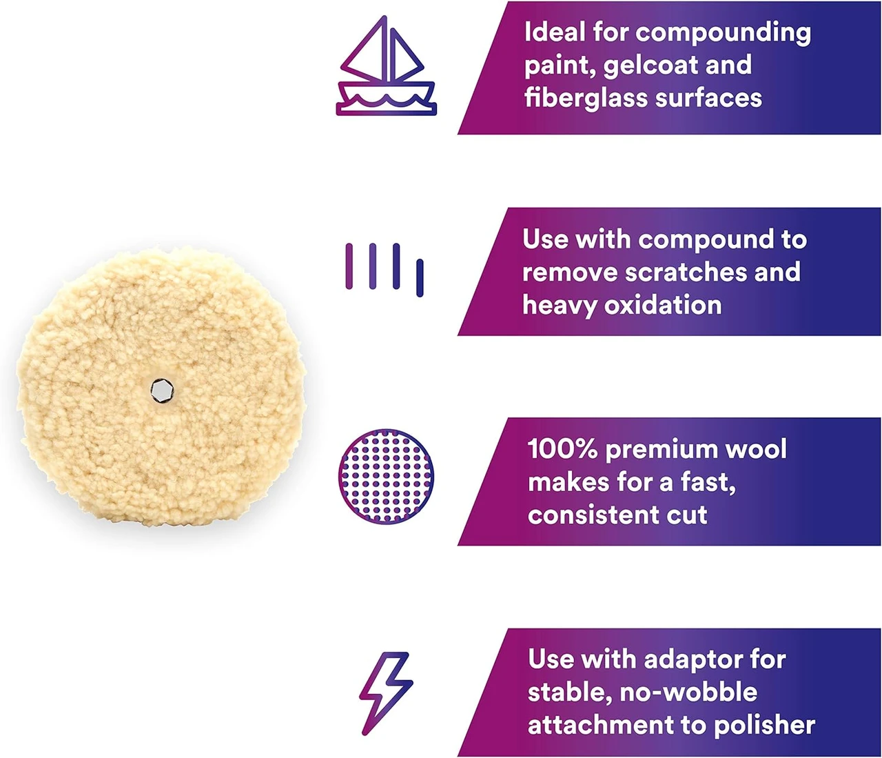 3M 6/Case 9" Perfect-It Wool Compound Pad (5753) — product image 3