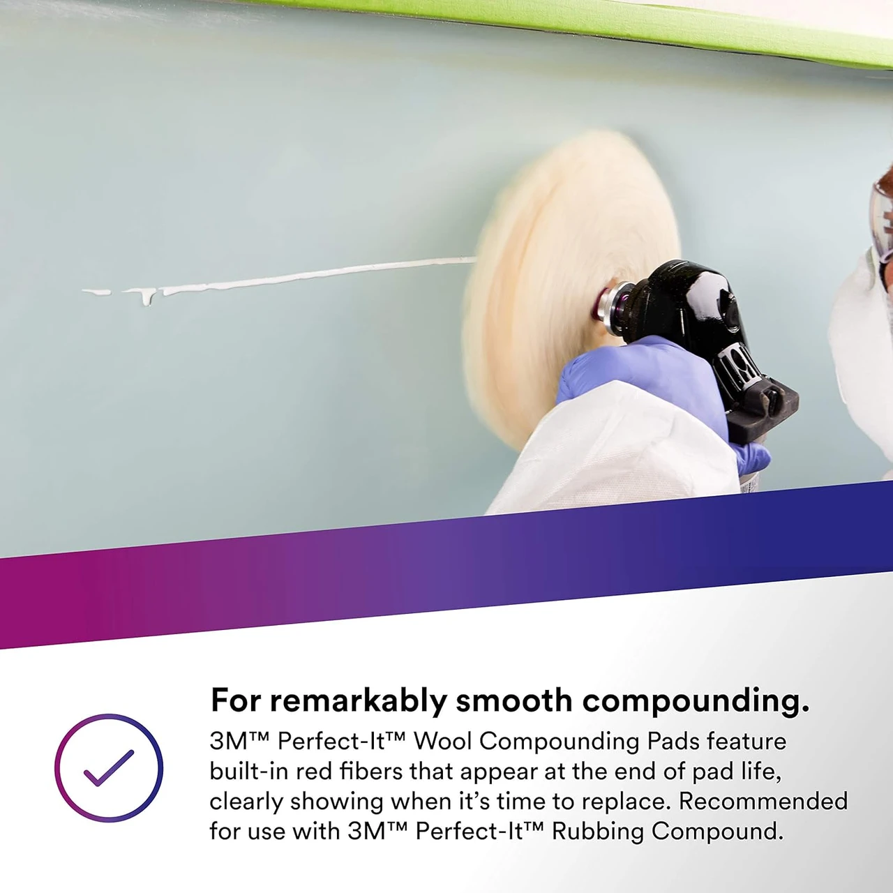 3M 6/Case 9" Perfect-It Wool Compound Pad (5753) — product image 5
