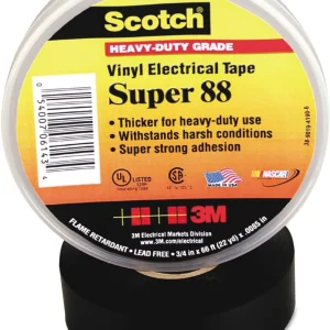 3M 3/4" X 66' Scotch Vinyl Electrical Tape Super 88 (6143)