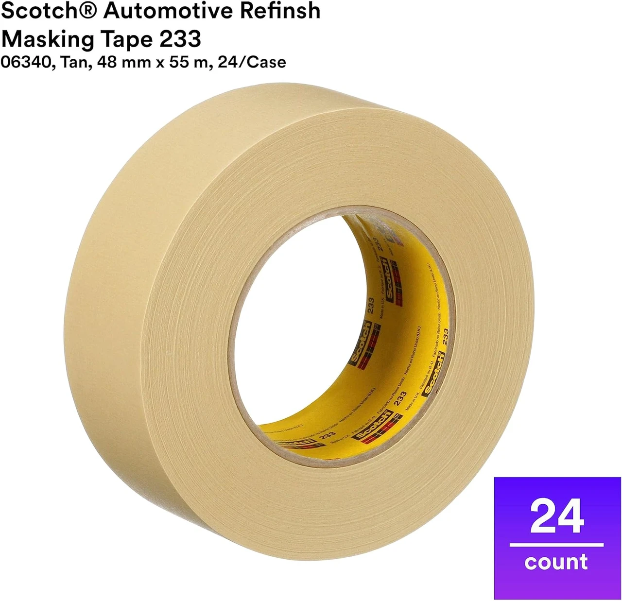 3M 2" Scotch Classic Automotive Refinish Masking Tape 233 (6340CS) — product image 3
