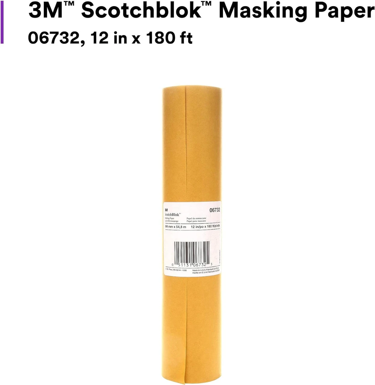 3M 12" X 180' Scotchblok Masking Paper (06732) — product image 3