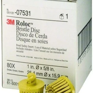 3M 1" 80+Grit Yellow Scotch-Brite Roloc Bristle Disc (7531)