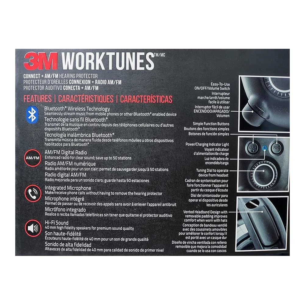 3M WorkTunes Black Wireless Hearing Protector (90542-3DC) — product image 5