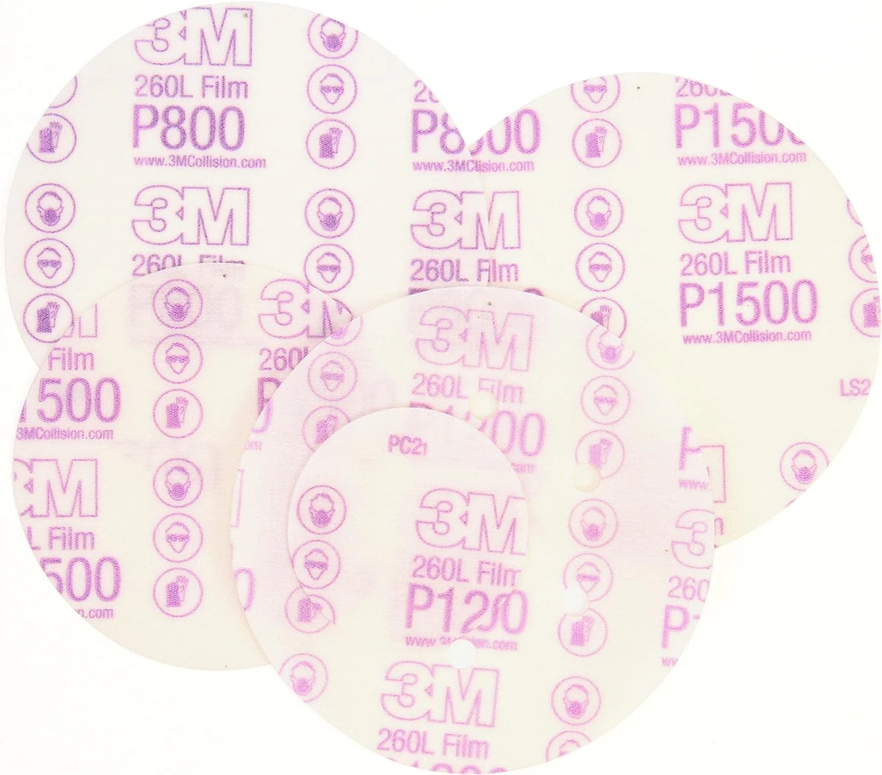 3M 6" P1500 Hookit Finishing Film Abrasive Disc 260L (950) — product image 2