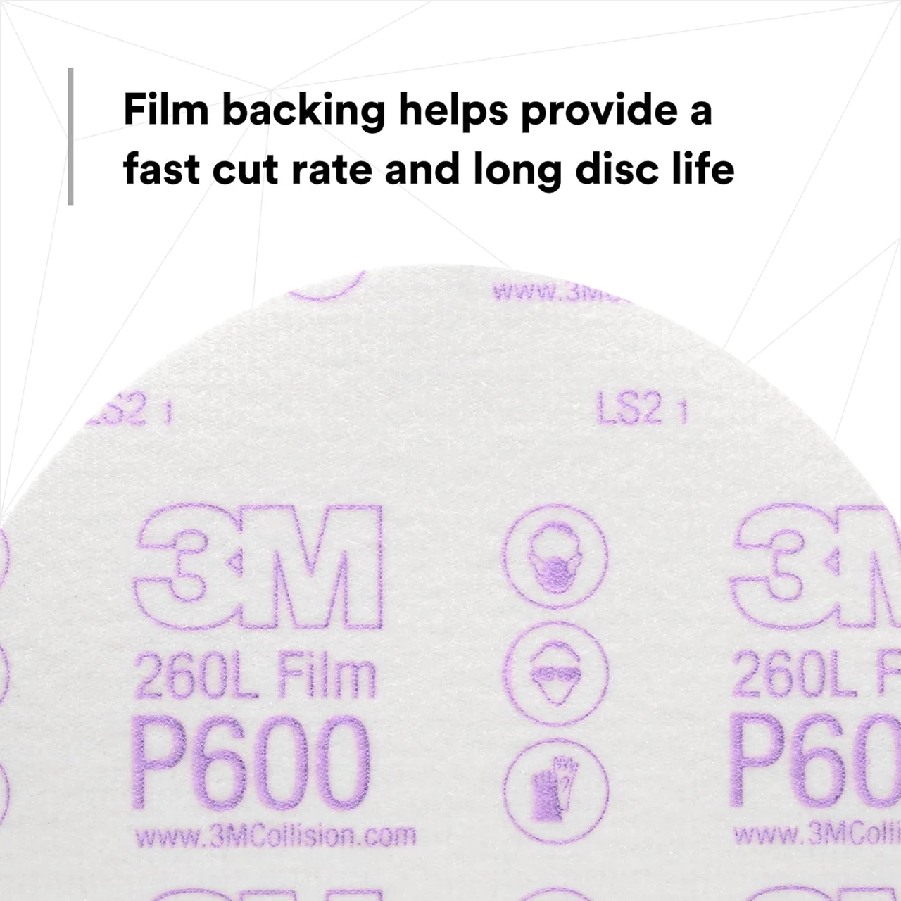 3M 6" P600 Hookit Finishing Film Abrasive Disc 260L (971) — product image 4