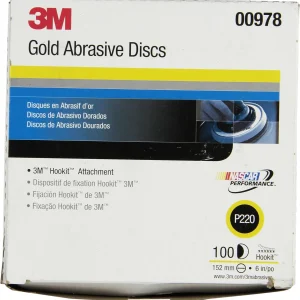 3M 6" P220A Hookit Gold Disc 216U (978)