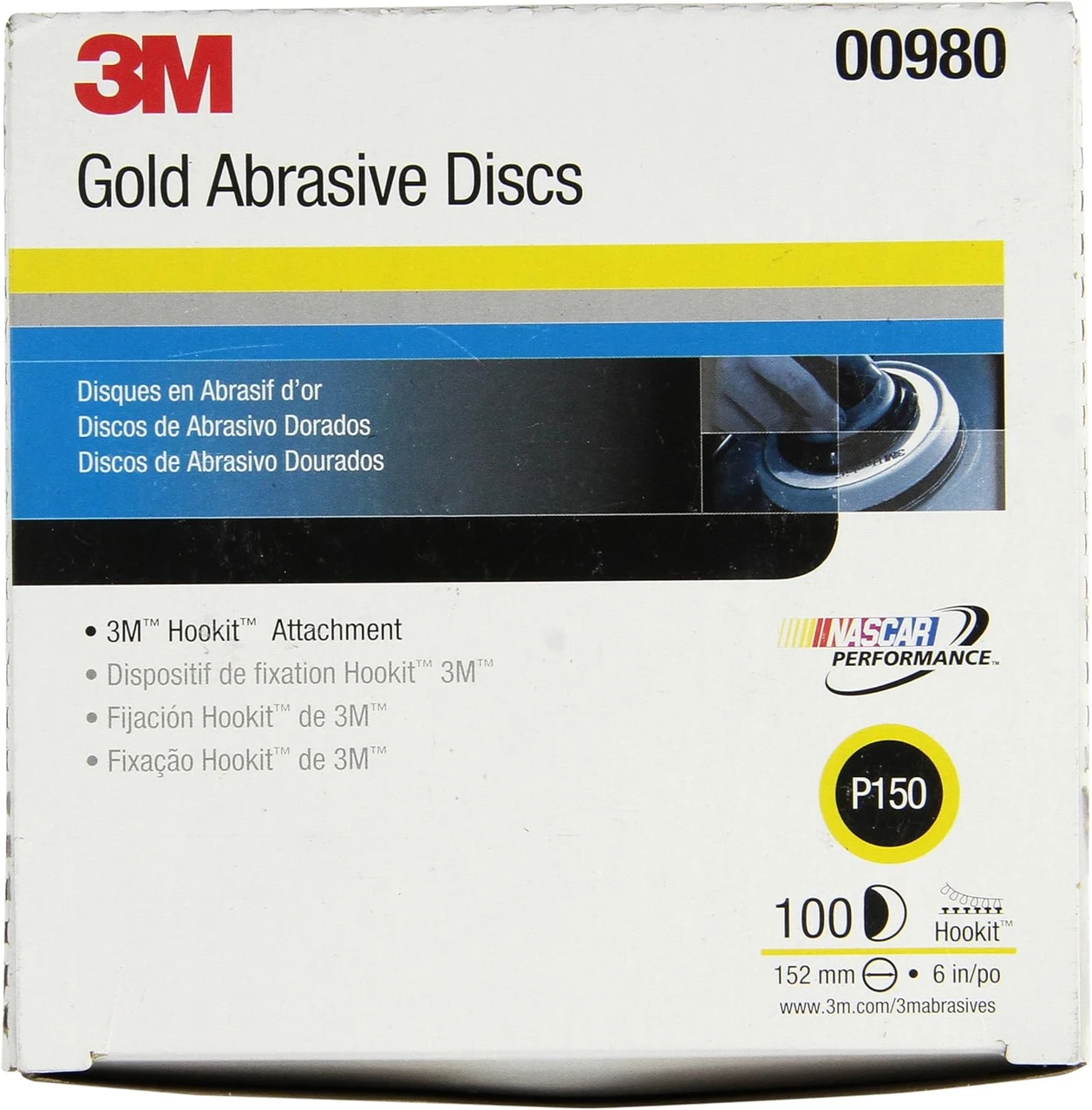 3M 6" P150C Hookit Gold Abrasive Disc 236U (00980)