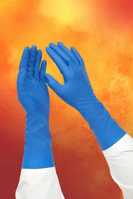 Adenna Hero 14 Mil Latex Powder-Free Gloves, Blue, Extended Cuff, Box of 50 (HER002, HER005, HER006, HER008, HER009) — product image 2