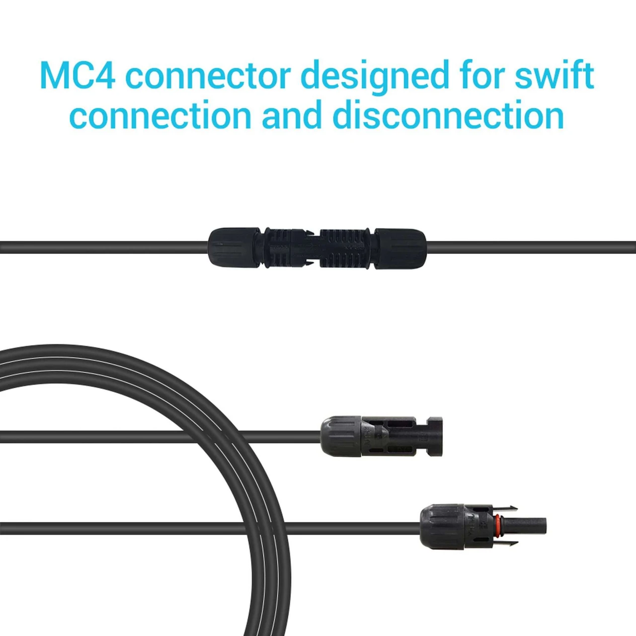 AIMS Power 10 AWG PV Wire Female MC4 to Cut End Extension Cable (PVF06FT10AWG) — product image 3
