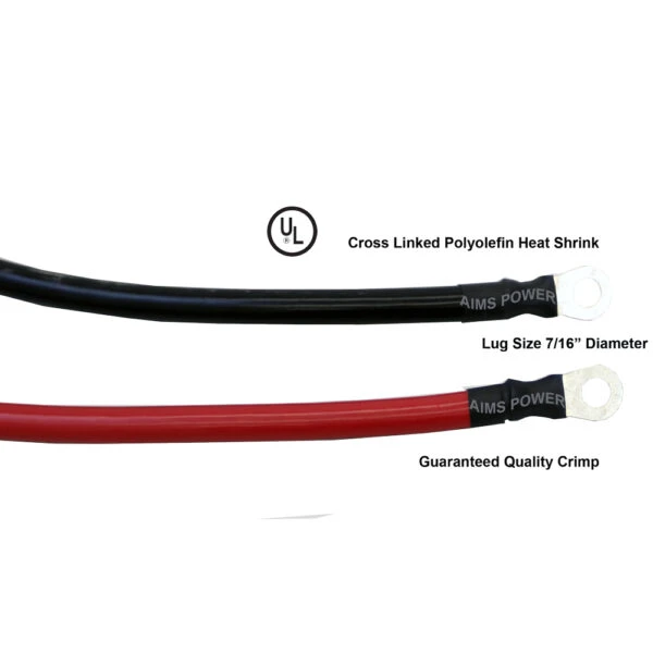AIMS Power 7 Foot 1/0 AWG Inverter Cable Set (CBL07FT1/0) — product image 2