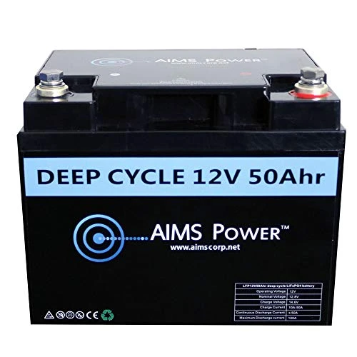 AIMS Power 50Ah 12V Lithium Battery (LFP12V50AB)