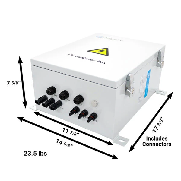 Aims Power Solar Array Combiner Box 60A 200Vdc 3 String - 10Kw Prewired (COM3IN-60A0) — product image 4