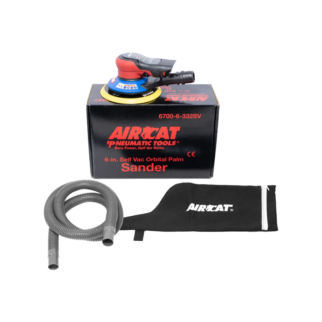 Aircat 6" Dust Pneumatic Orbital Sander with Dust Collection (6700-6-332SV) — product image 8