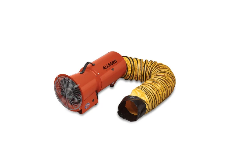 Allegro 8" Axial AC Blower with Canister and 25’ Ducting, 46 lbs, 220V AC/50 Hz (9514-25E)
