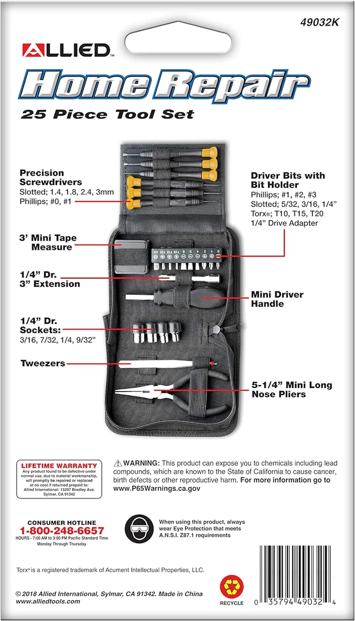 Allied Mini Tool Set With Driver Handle And Interchangeable Bits - 25 Pc (49032) — product image 4