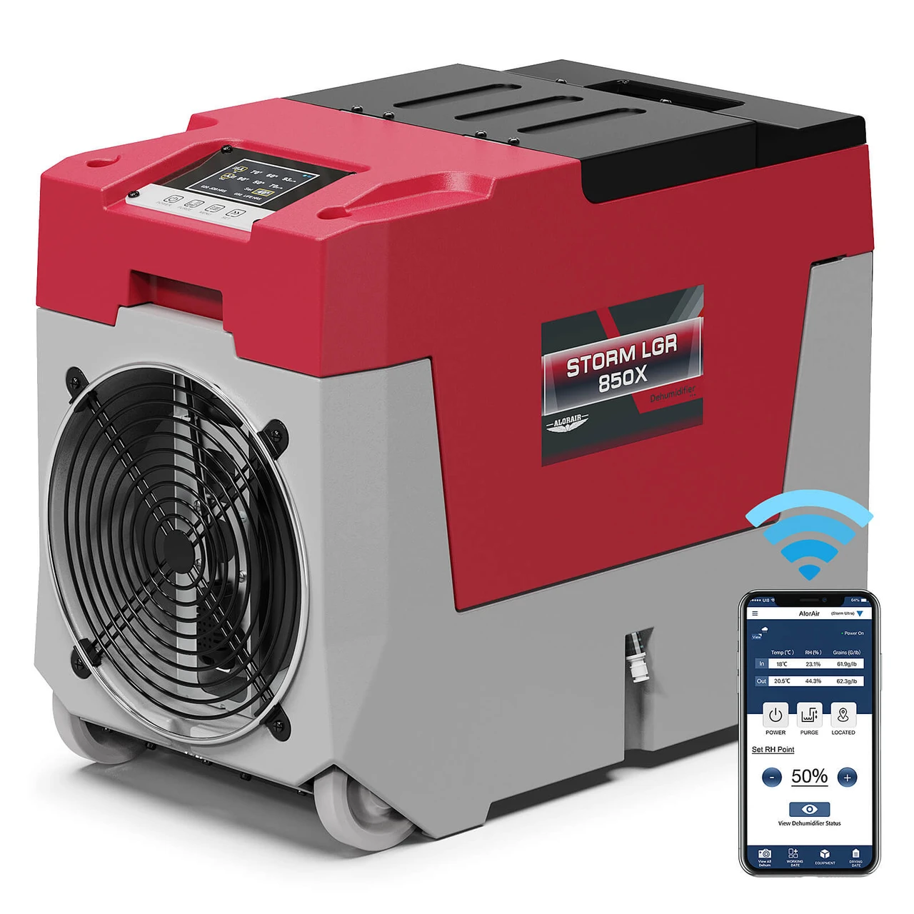 Alor Air Solutions Storm LGR 850X Red Dehumidifier (AAB08TM432M3)