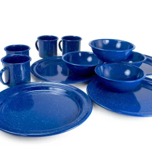 Alpine Mountain Gear 4 Person Enamel Tableware Set - Alpine Mt. Gear (AMG4ENMSET)
