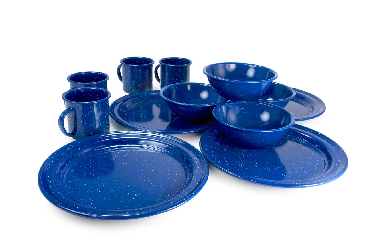 Alpine Mountain Gear 4 Person Enamel Tableware Set - Alpine Mt. Gear (AMG4ENMSET)
