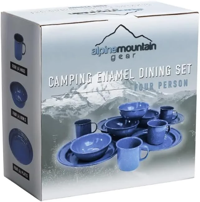 Alpine Mountain Gear 4 Person Enamel Tableware Set - Alpine Mt. Gear (AMG4ENMSET) — product image 2