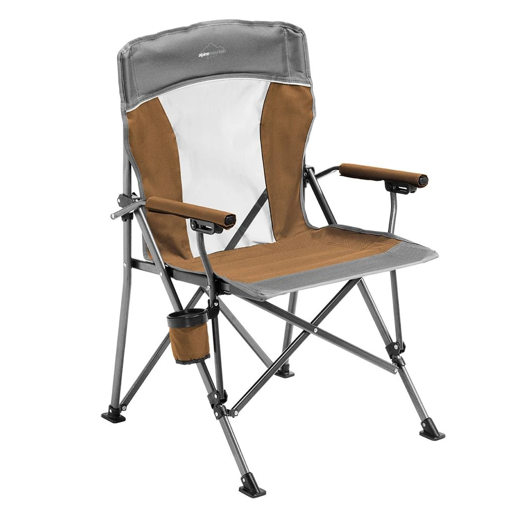 Alpine Mountain Gear Hard Arm Chair - Brown (AMG-HAC/BRN)