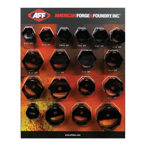 American Forge & Foundry 6 & 8 pt Axle Nut Display (18500P)