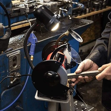 American Forge & Foundry 8 Inch Bench Grinder with Worklight and Water Tray (31520) — product image 5