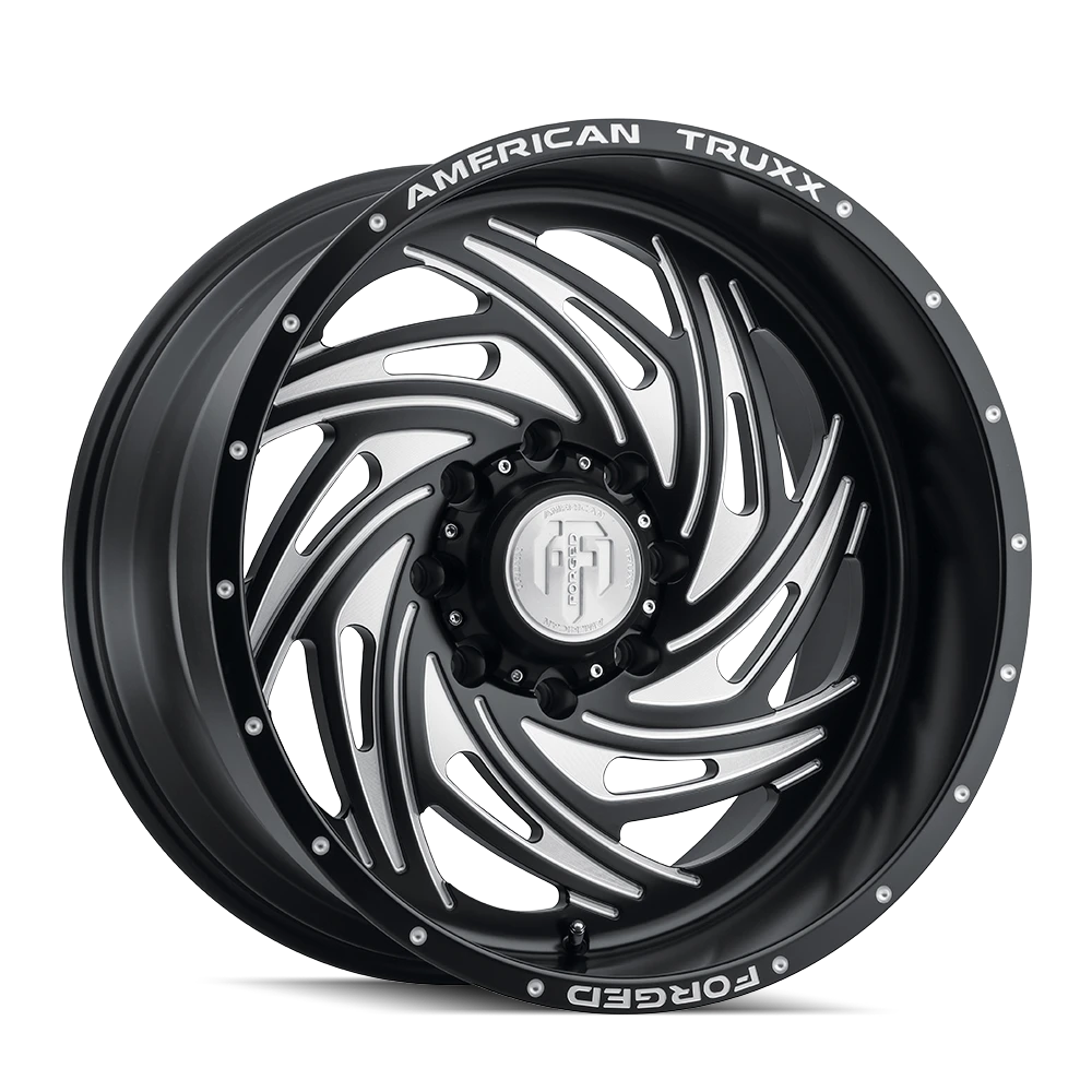 American Truxx Forged Twisted ATF1911 Matte Black Milled Wheels