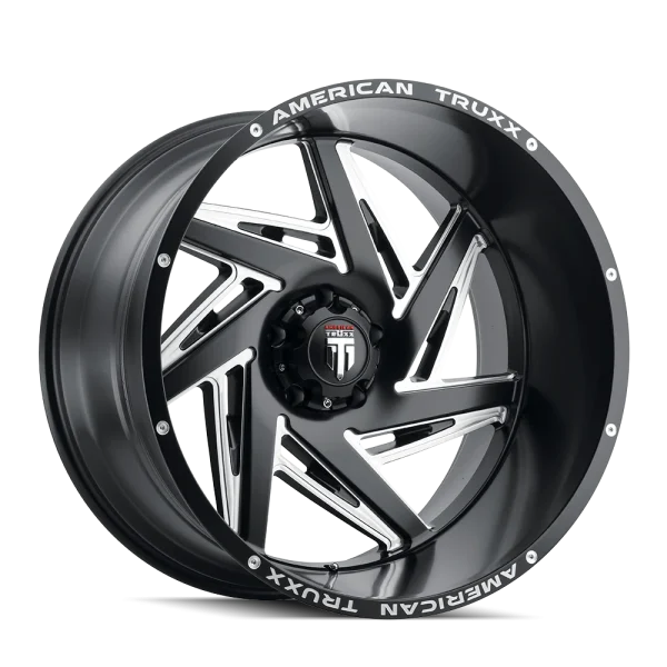 American Truxx Spiral AT1906 Satin Black Milled Wheels