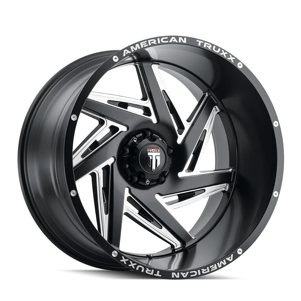 American Truxx Spiral AT1906 Satin Black Milled Wheels