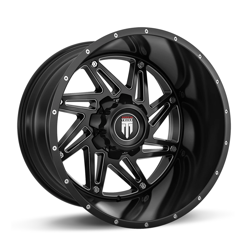 American Truxx Warrior AT165 Gloss Black Milled Wheels