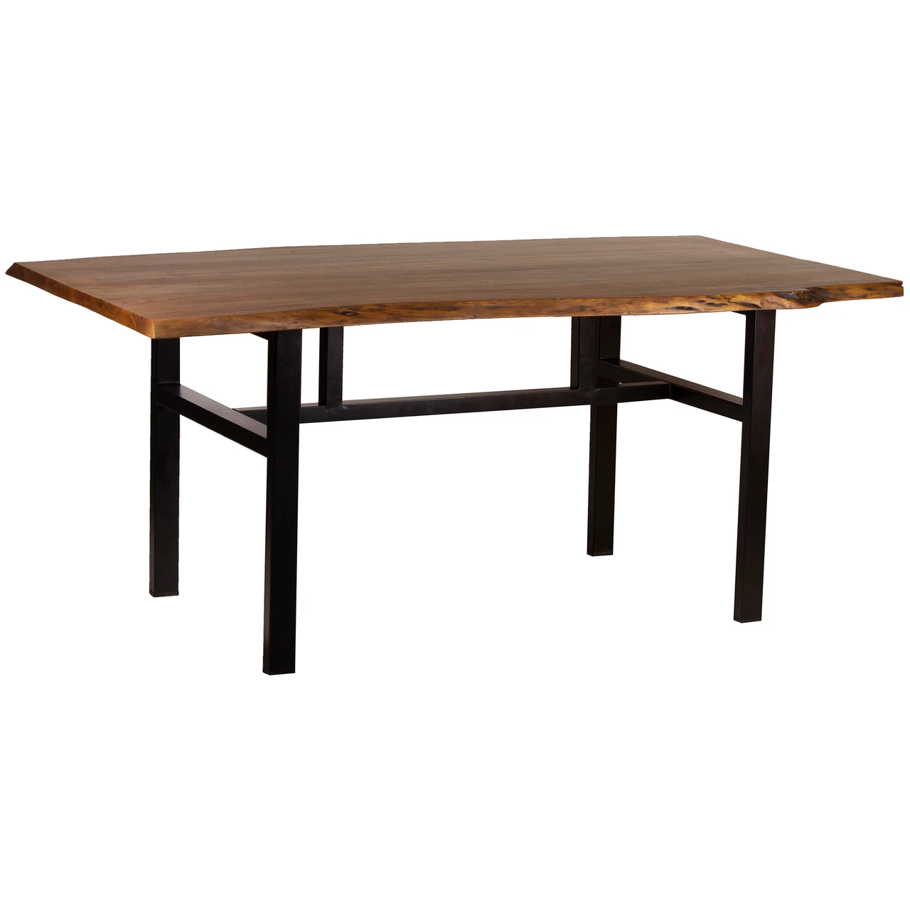 AmeriHome AWLEDT71B Acacia Live Edge Trestle Dining Table