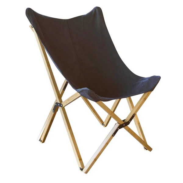 AmeriHome Black Canvas and Bamboo Butterfly Chair (BFCBCBLK)