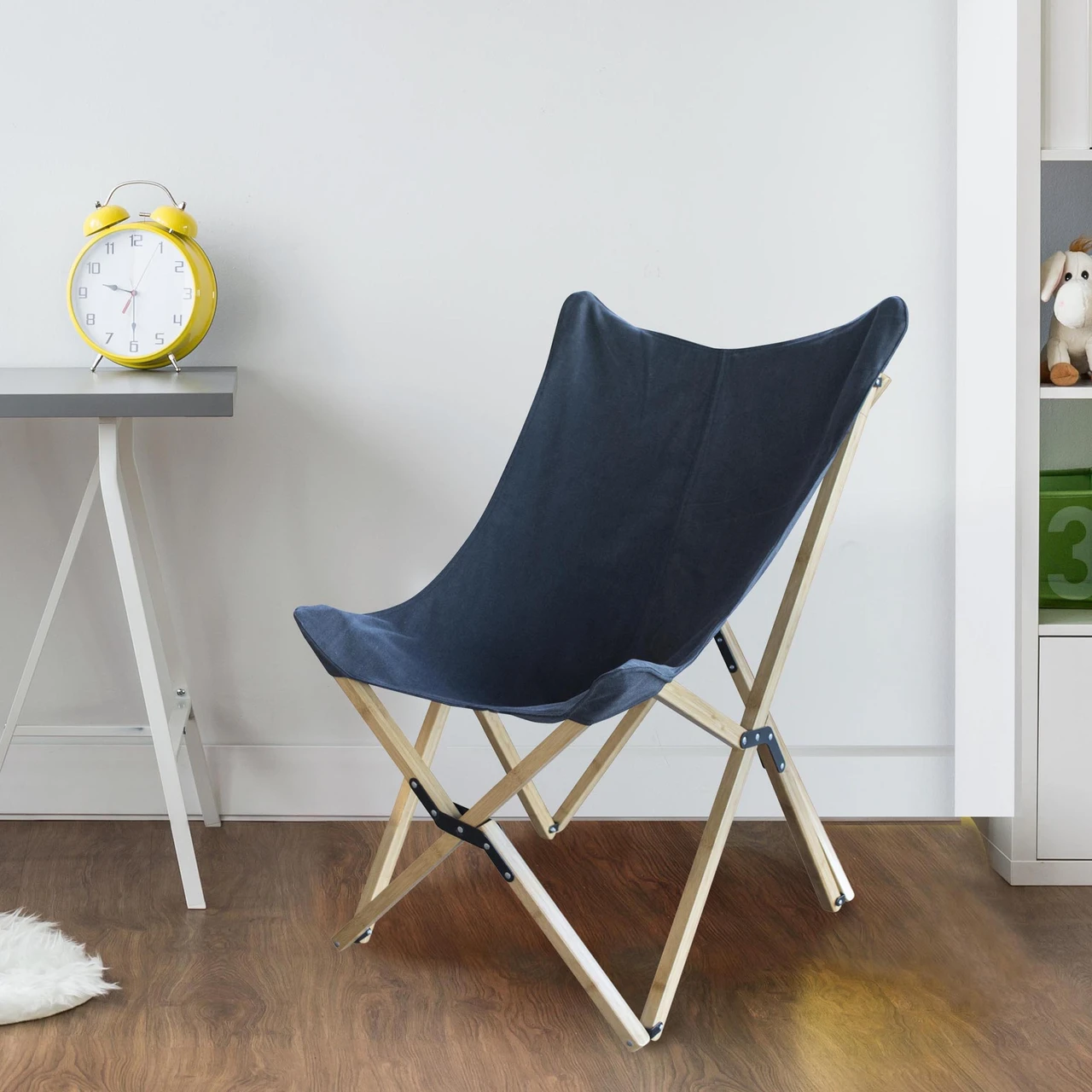 AmeriHome Black Canvas and Bamboo Butterfly Chair (BFCBCBLK) — product image 2