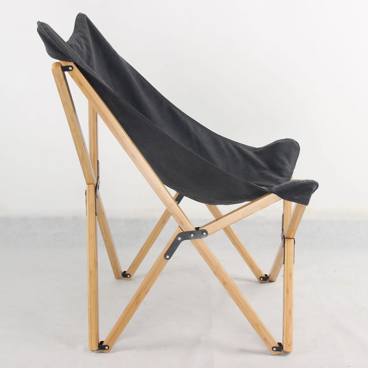 AmeriHome Black Canvas and Bamboo Butterfly Chair (BFCBCBLK) — product image 3