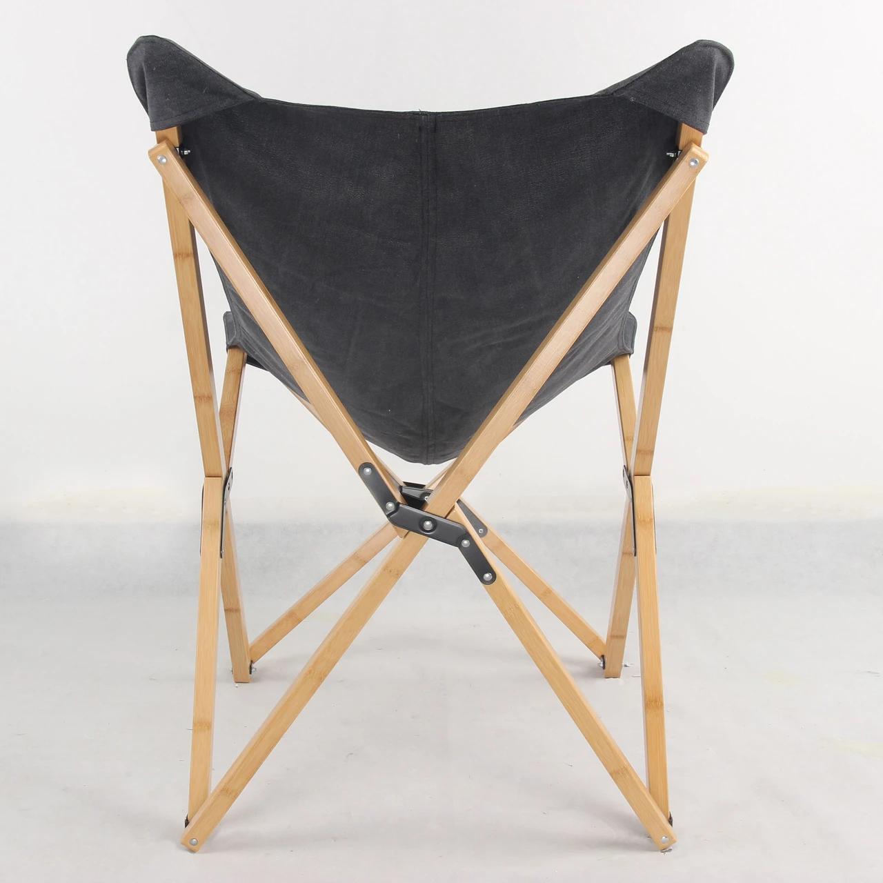 AmeriHome Black Canvas and Bamboo Butterfly Chair (BFCBCBLK) — product image 4
