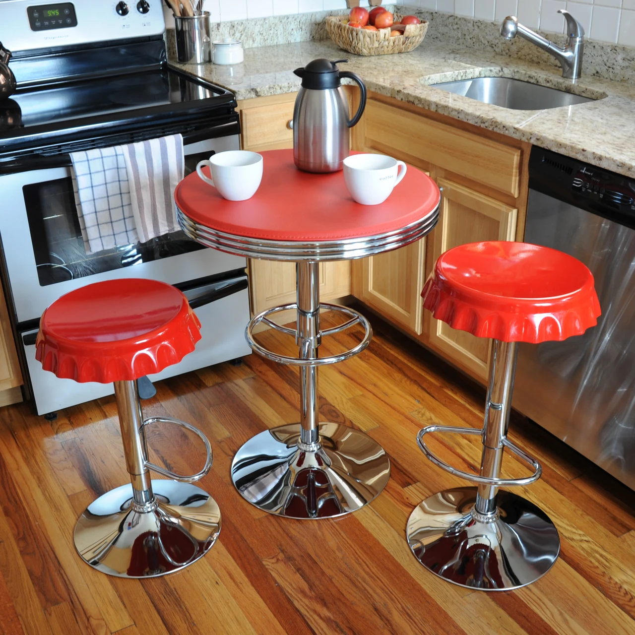 AmeriHome Retro Red Soda Cap Bistro Set (BSSET27) — product image 2