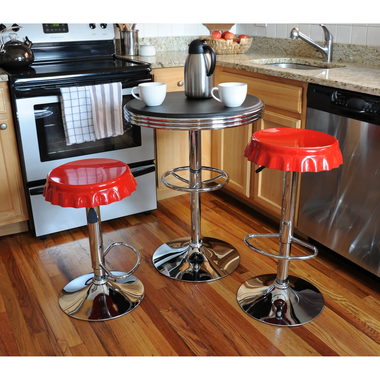 AmeriHome Retro Contrast Soda Cap Bistro Set (BSSET28) — product image 2