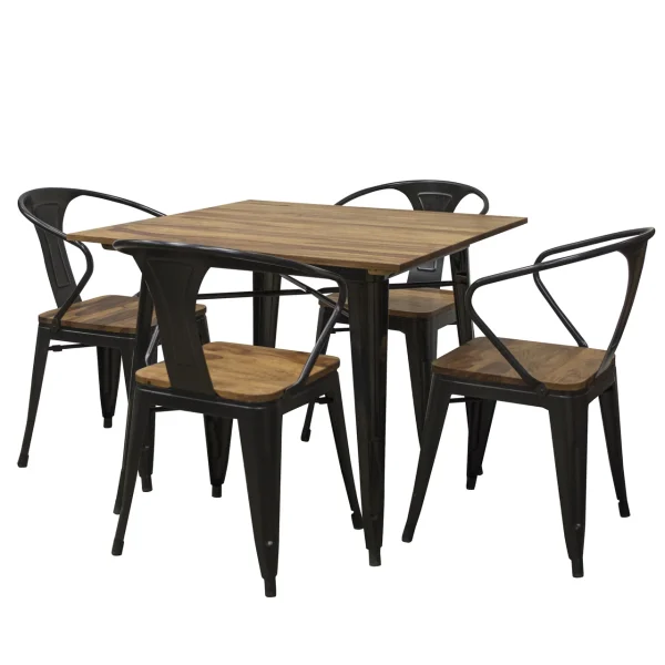 AmeriHome 5-Piece 36" Dining Table Set with Rosewood Top (HCDTSET36)