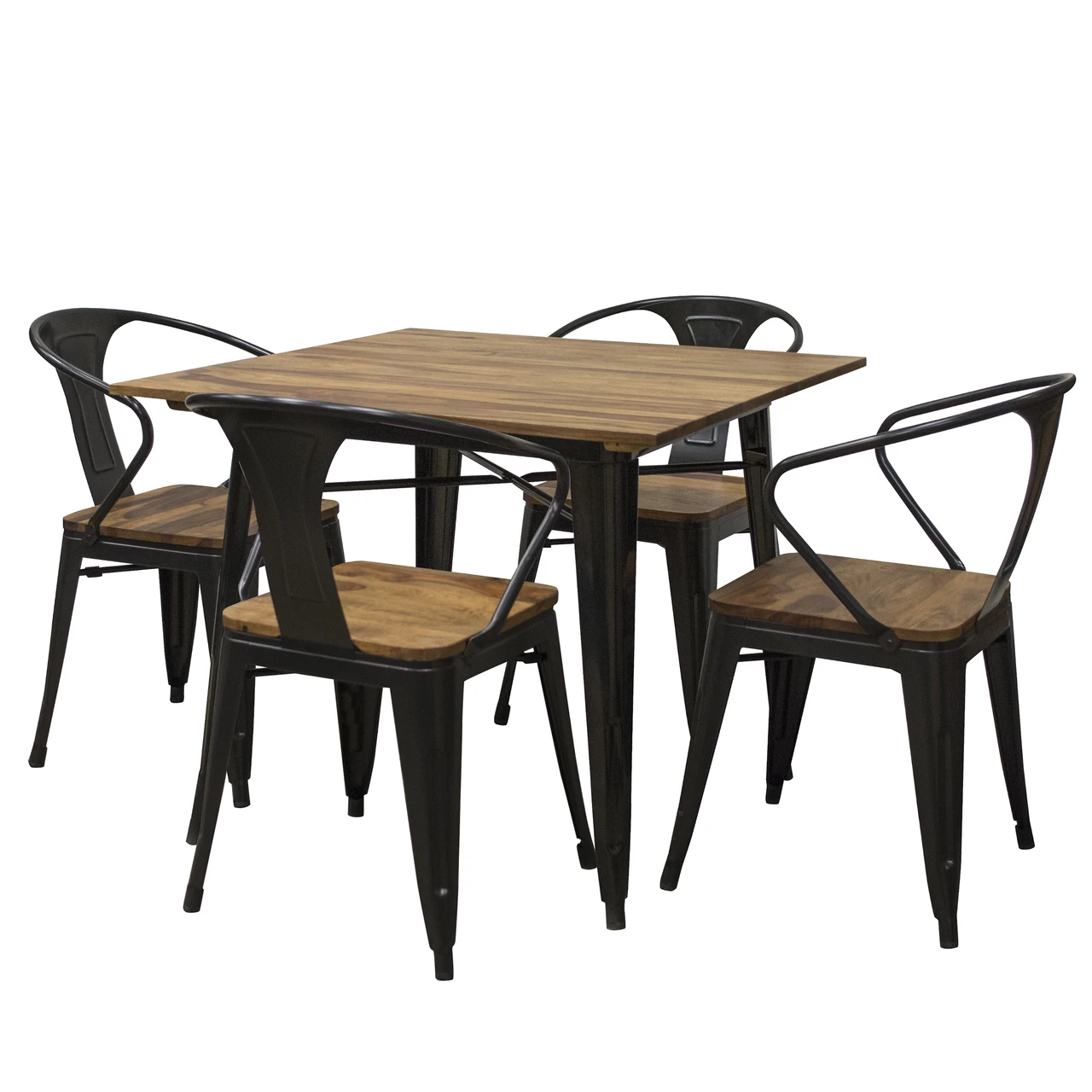 AmeriHome 5-Piece 36" Dining Table Set with Rosewood Top (HCDTSET36)