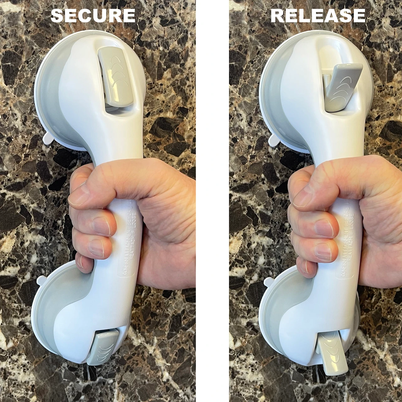 AmeriHome SGBSET12 12 in. Repositionable Suction Grab Bar - 2 Piece Set — product image 4