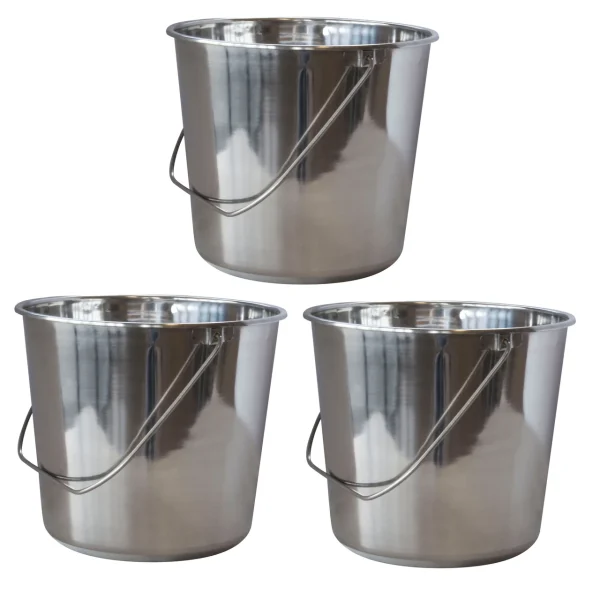 AmeriHome Large Stainless Steel Bucket Set (SSB422SET)