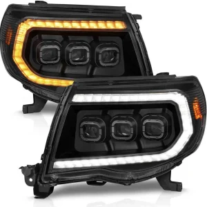 Anzo USA 05-11 Tacoma Black LED Headlights w/Light Bar (ANZ111581)