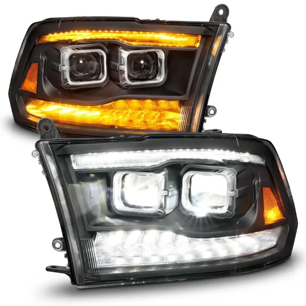 Anzo USA 09-18 RAM 1500/2500/3500 Black Plank Headlights (ANZ111595)