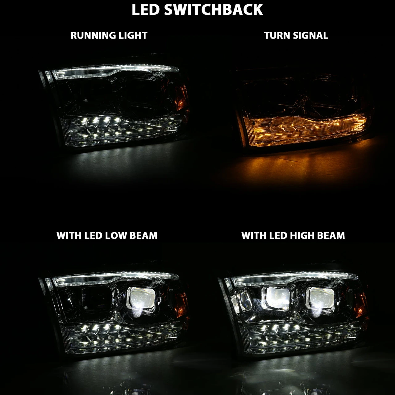 Anzo USA 09-18 RAM 1500/2500/3500 Chrome S.Back Headlights (ANZ111465) — product image 6