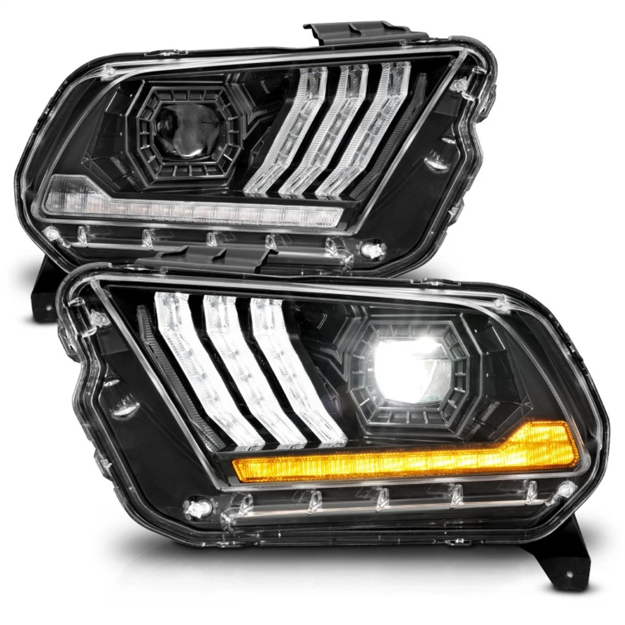 Anzo USA 13-14 Mustang Black Light Bar Style Headlights (ANZ121572) — product image 4