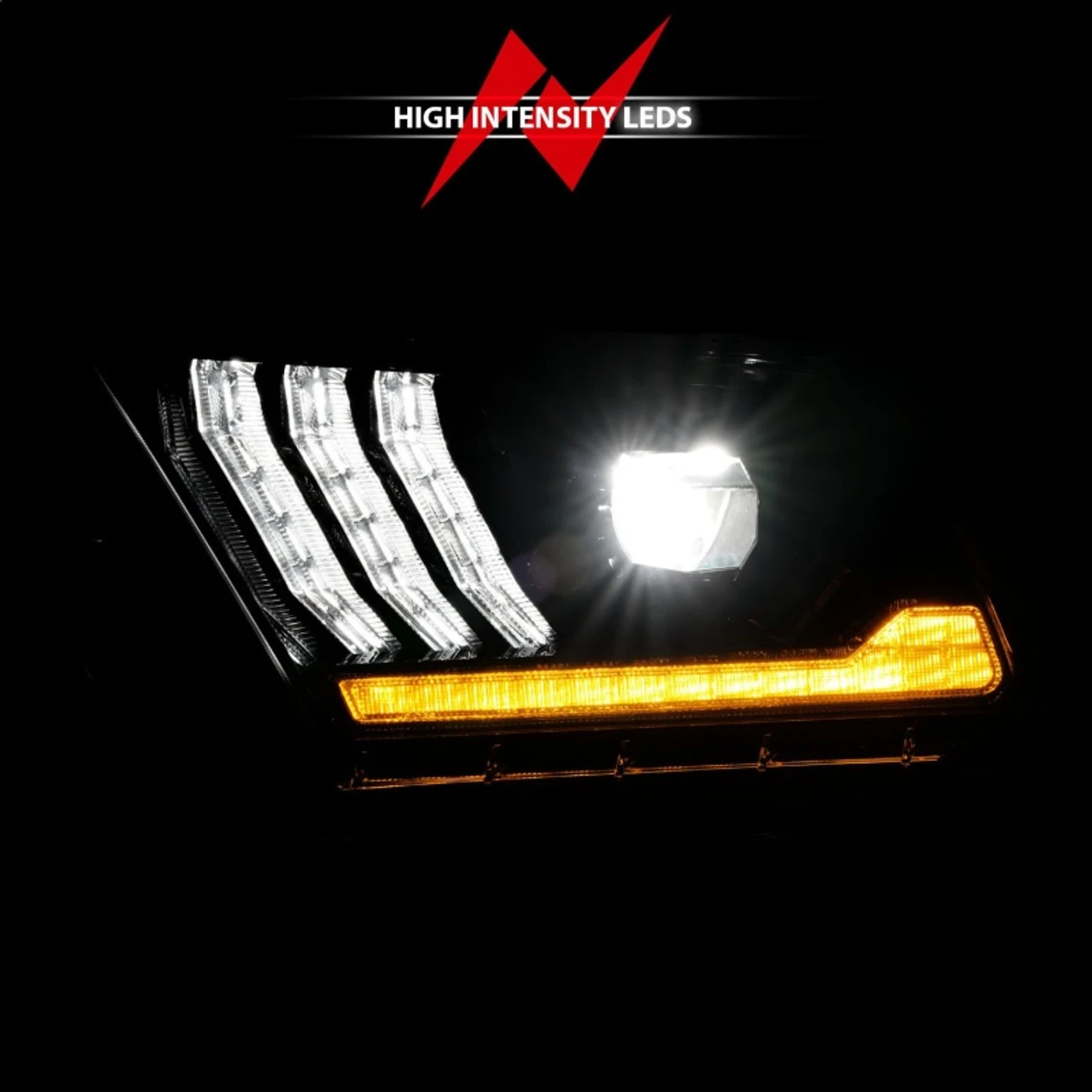 Anzo USA 13-14 Mustang Black Light Bar Style Headlights (ANZ121572) — product image 6